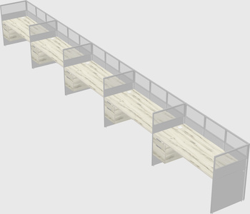 Shared rectangular cubicle