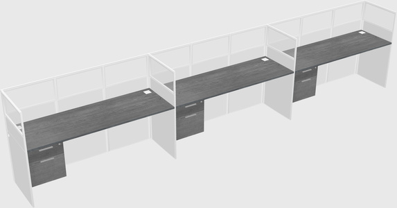 Shared rectangular cubicle