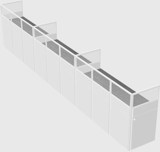 Shared rectangular cubicle