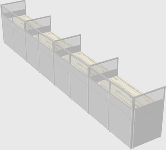 Shared rectangular cubicle