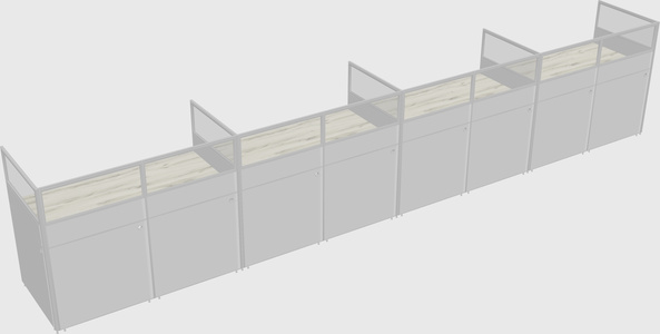Shared rectangular cubicle