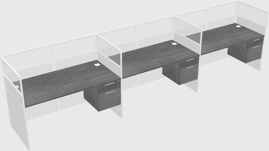 Shared rectangular cubicle