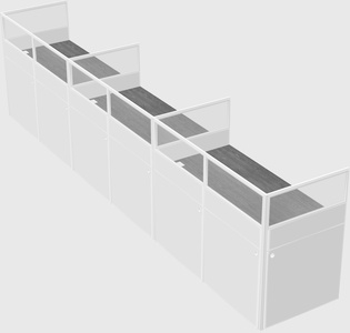 Shared rectangular cubicle