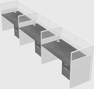 Shared rectangular cubicle