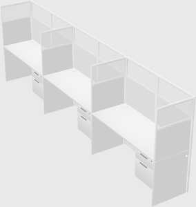 Shared rectangular cubicle
