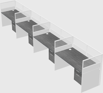 Shared rectangular cubicle