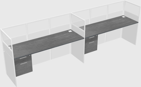 Shared rectangular cubicle