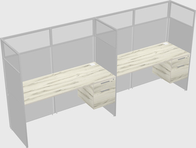 Shared rectangular cubicle