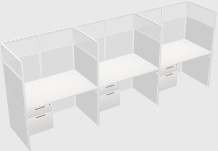 Shared rectangular cubicle