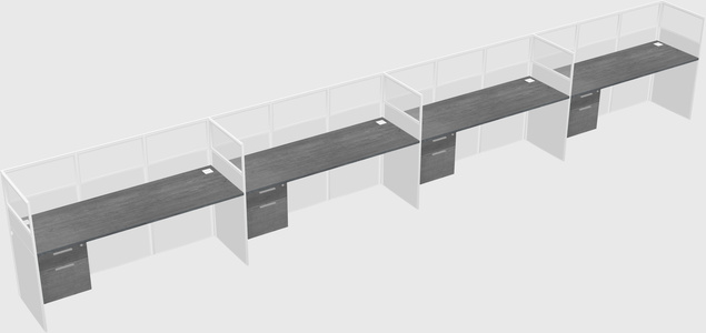Shared rectangular cubicle