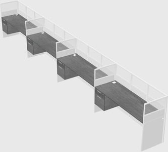 Shared rectangular cubicle