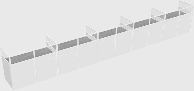 Shared rectangular cubicle