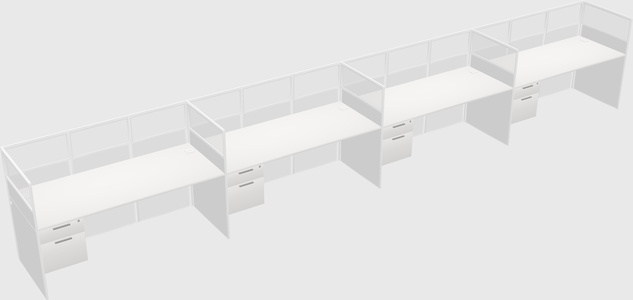 Shared rectangular cubicle