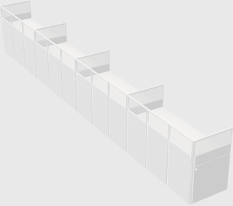 Shared rectangular cubicle