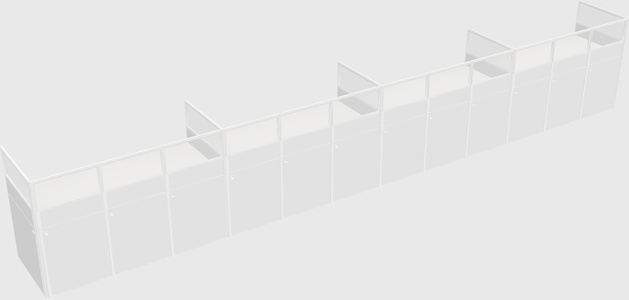 Shared rectangular cubicle