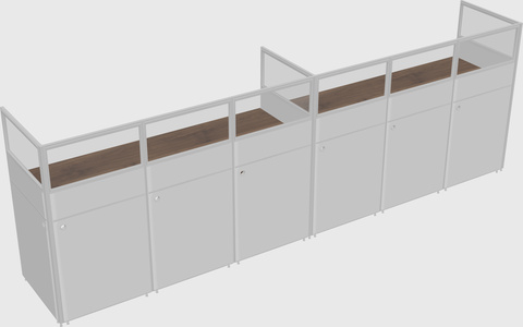 Shared rectangular cubicle