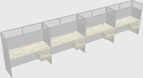 Shared rectangular cubicle