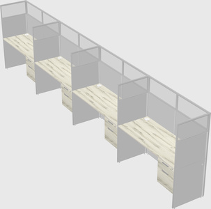 Shared rectangular cubicle