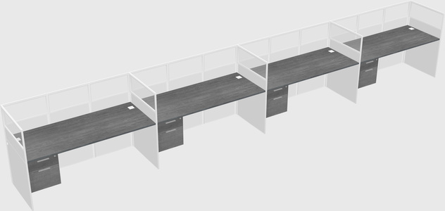 Shared rectangular cubicle