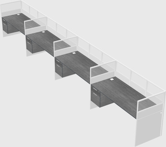 Shared rectangular cubicle
