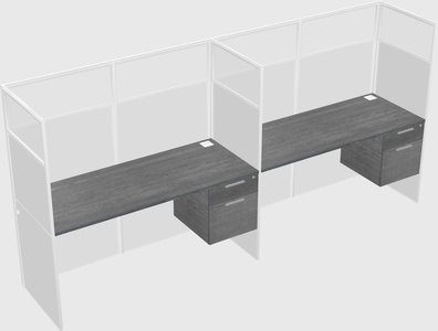 Shared rectangular cubicle