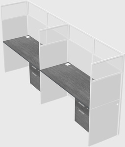 Shared rectangular cubicle