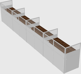 Shared rectangular cubicle
