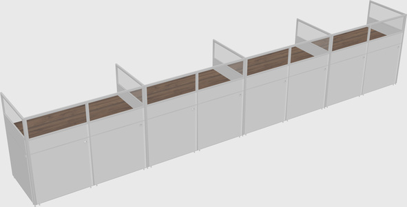 Shared rectangular cubicle