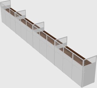 Shared rectangular cubicle