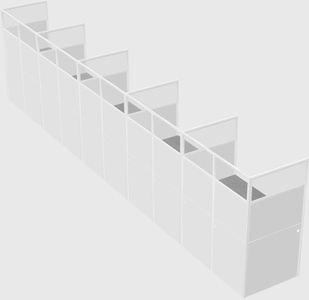 Shared rectangular cubicle