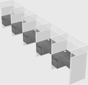 Shared rectangular cubicle