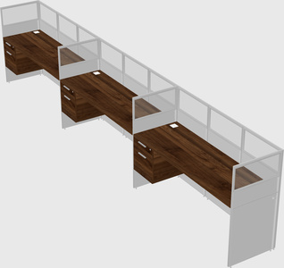 Shared rectangular cubicle