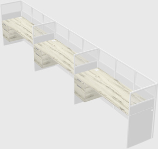 Shared rectangular cubicle