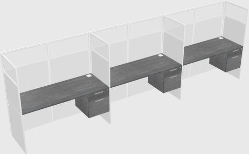 Shared rectangular cubicle