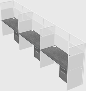 Shared rectangular cubicle
