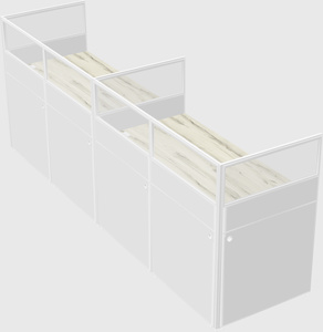 Shared rectangular cubicle