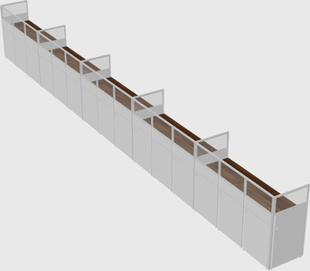 Shared rectangular cubicle