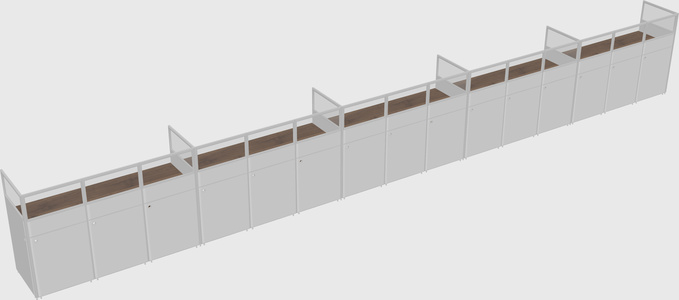 Shared rectangular cubicle