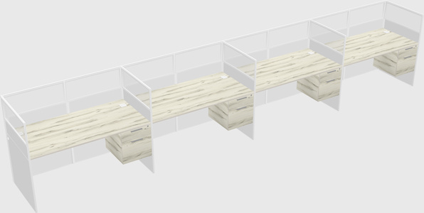 Shared rectangular cubicle