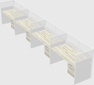 Shared rectangular cubicle
