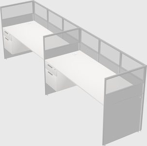 Shared rectangular cubicle