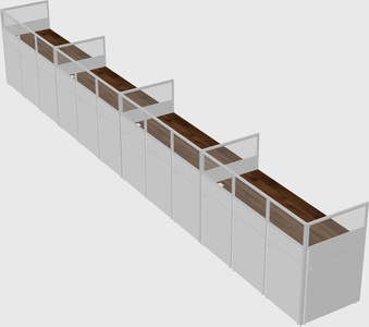Shared rectangular cubicle