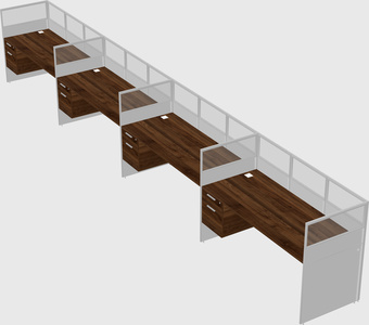 Shared rectangular cubicle