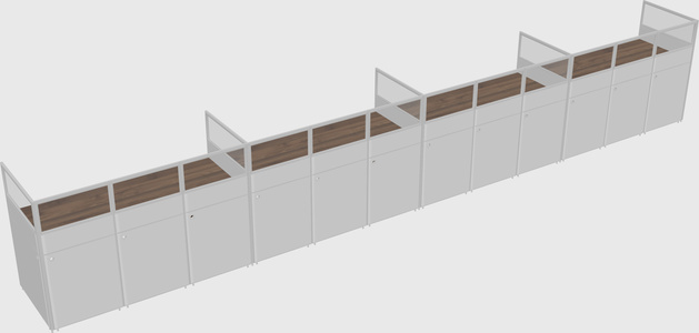 Shared rectangular cubicle