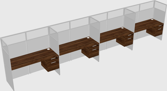 Shared rectangular cubicle