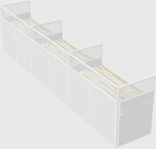 Shared rectangular cubicle