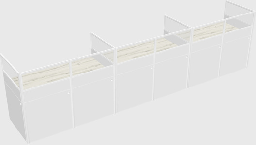 Shared rectangular cubicle