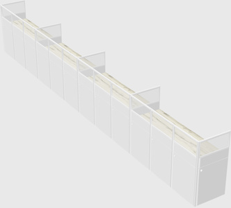 Shared rectangular cubicle