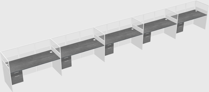 Shared rectangular cubicle