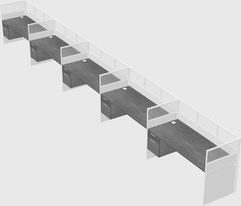 Shared rectangular cubicle